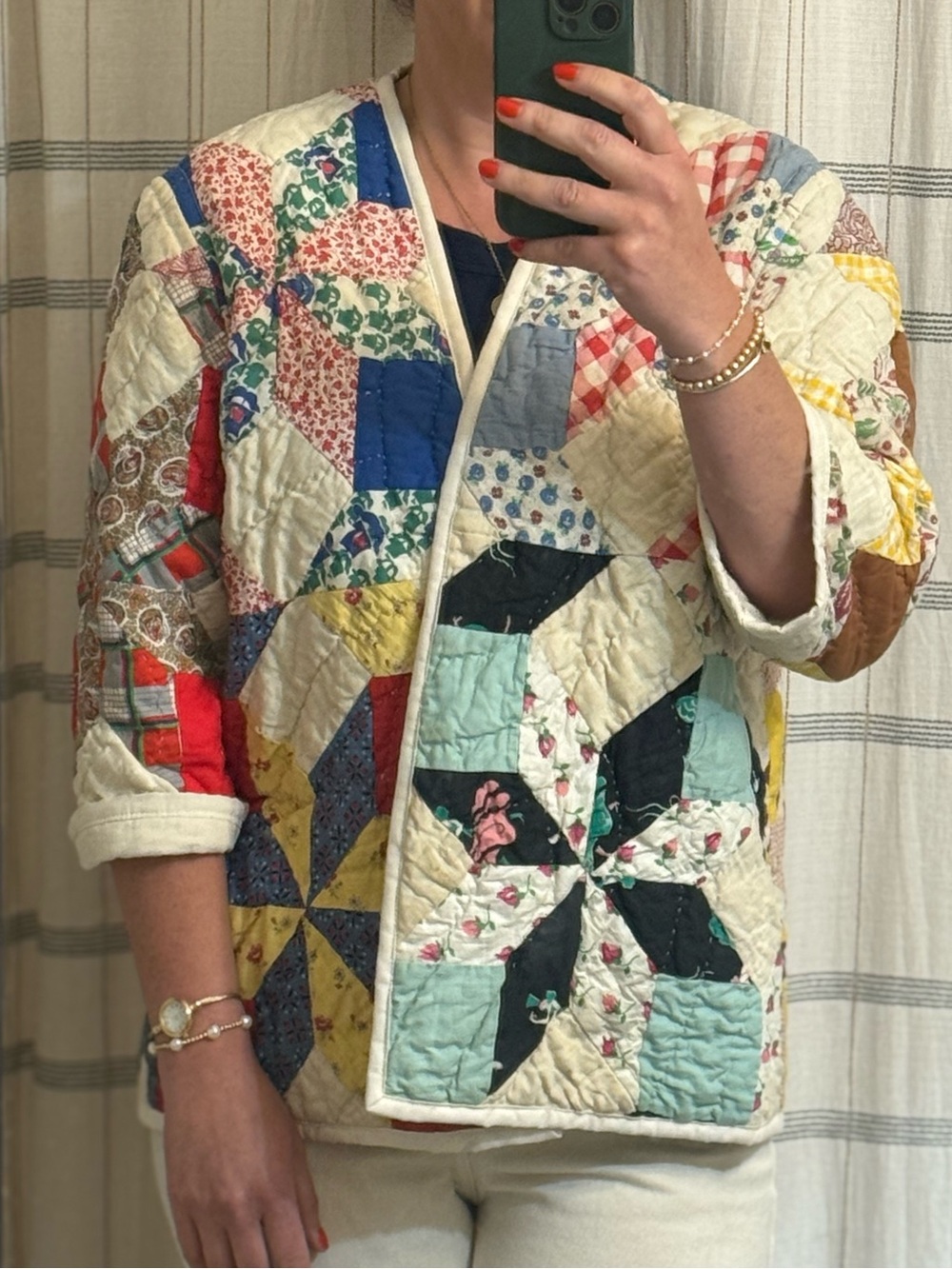 Handmade Patchwork Quilted Jacket - Picture 5 of 6